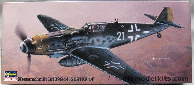 Hasegawa 1/72 Bf-109 G-14 Gustav 14 - 'White 21' / III/JG7 - G-6 Kdr.I/JG53 Oblt Erich Hartmann, AP18 plastic model kit